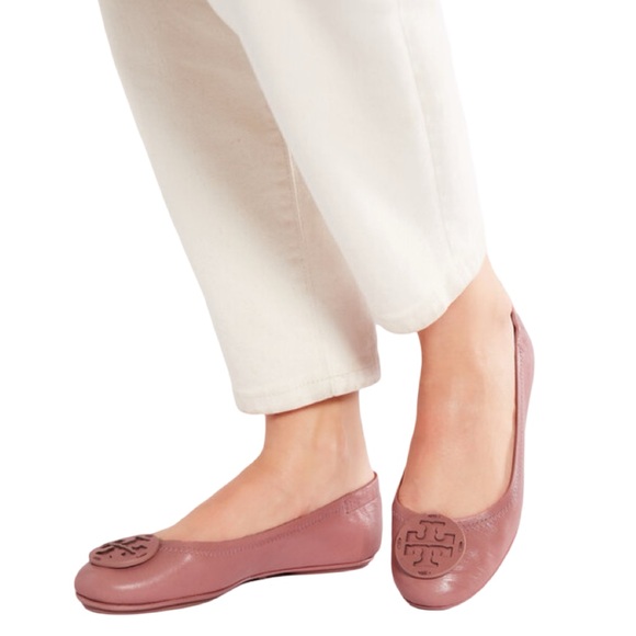 Tory Burch Shoes - Tory Burch Minnie Travel Ballet Flats in Pink Magnolia